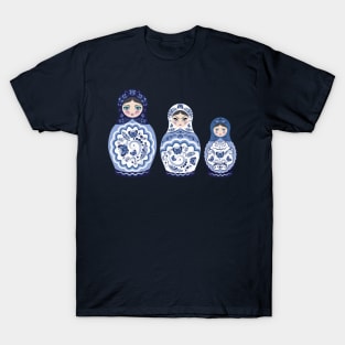 Blue Matryoshka Dolls T-Shirt